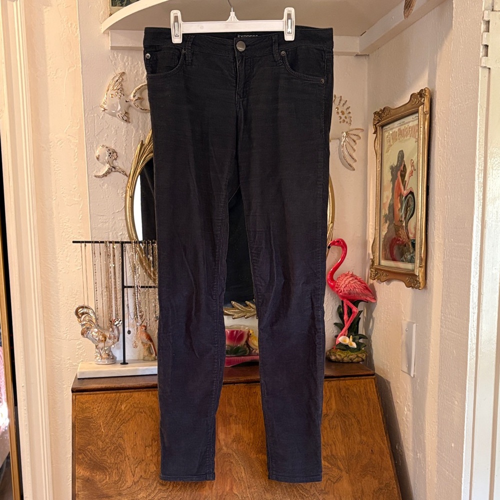 Dark Grey Denim Corduroy Jeans